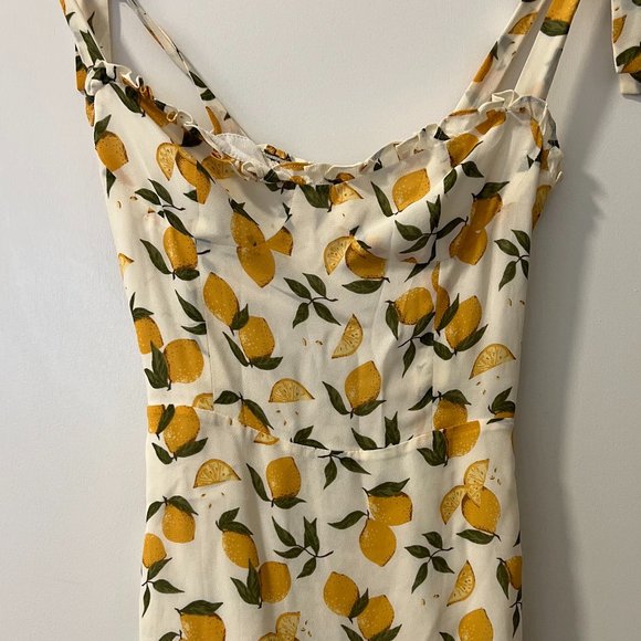 Reformation Christine Dress (Lemon, Size 2) - Picture 3 of 8